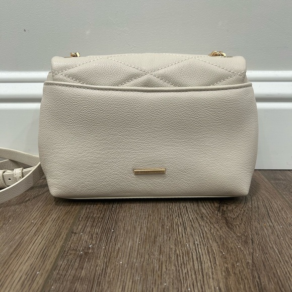 NWT- Rebecca Minkoff Edie Quilted Leather Crossbody w/Gold Chain Hardware Pearl - Picture 4 of 10